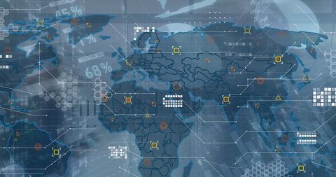 Futuristic World Map with Data Analytics and Technology Interface - Download Free Stock Images Pikwizard.com
