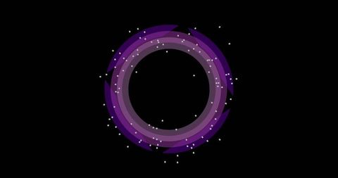 Futuristic Digital Rings with Particles on Black Background