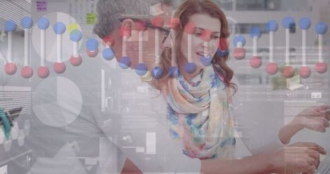 Business Collaboration with DNA and Data Technology Concept