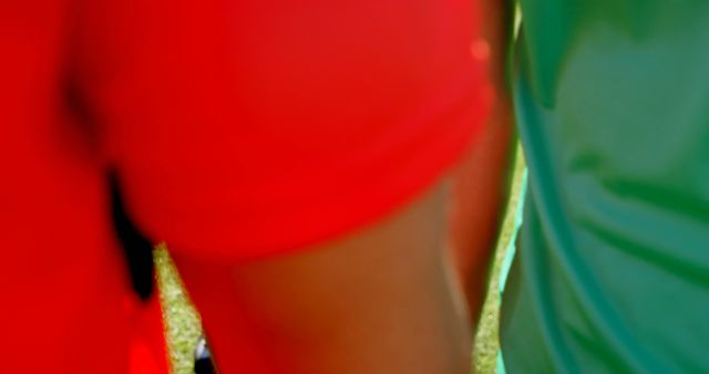 Close-up of Red and Green Fabrics with Blurred Edges - Download Free Stock Images Pikwizard.com