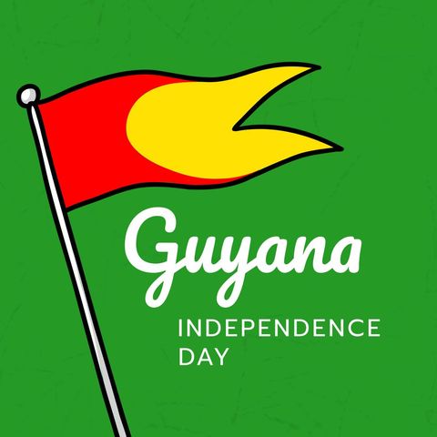 guyana independence day flag on green background - Download Free Stock Templates Pikwizard.com