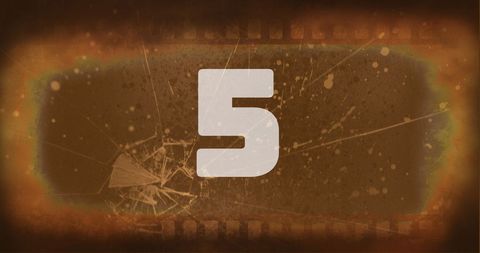 Rustic Filmstrip with Bold Number Five Vintage Texture - Download Free Stock Images Pikwizard.com