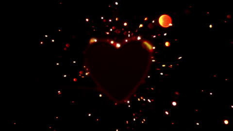 Exploding Heart Animation with Vibrant Sparks