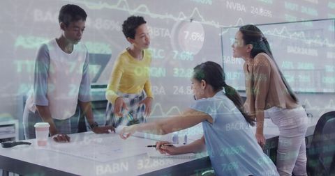 Diverse Businesswomen Collaborating on Financial Analysis - Download Free Stock Images Pikwizard.com