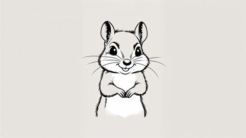 Cute rodent character illustration in minimalist style