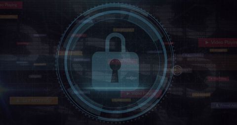 Digital Lock Icon on Virtual Interface for Cyber Security Concept - Download Free Stock Images Pikwizard.com