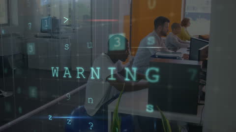 Digital Warning Overlay in Office Environment