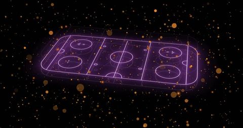 Futuristic Neon Hockey Rink with Floating Sparkling Particles - Download Free Stock Images Pikwizard.com