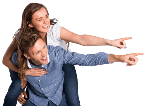 Vibrant couple engagement on transparent format