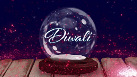 Festive Diwali Snow Globe with Sparkling Lights
