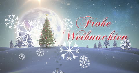 Magical Christmas Animation with Decorated Tree and Snowfall