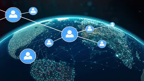 Global Connectivity Concept with Expanding Network Icons