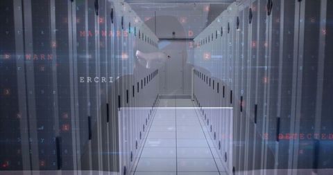 Cybersecurity Threat Overlays Active Data Server Infrastructure - Download Free Stock Images Pikwizard.com
