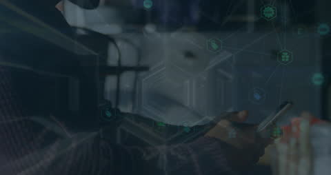 Businessman Engaging with Digital Media Icons on Smartphone