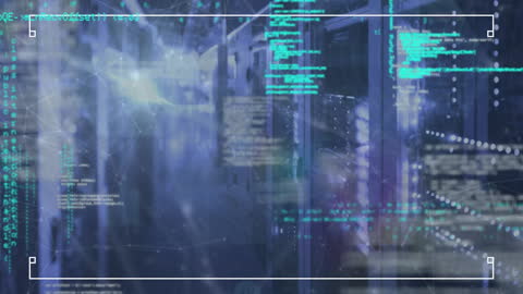 Futuristic Data Network with Digital Code Overlay