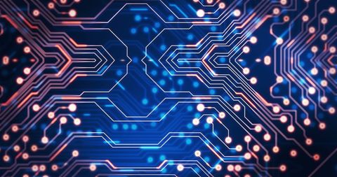 Digital Circuit Board with Glowing Light Trails - Download Free Stock Images Pikwizard.com