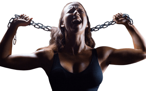 powerful female athlete holding chains on transparent background - Download Free Stock Videos Pikwizard.com