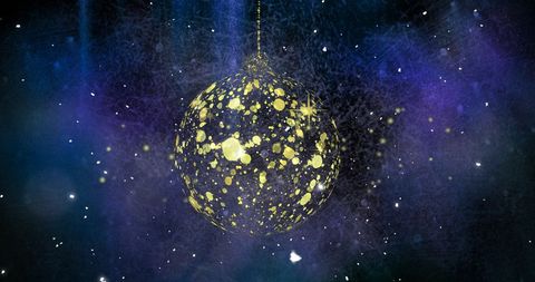 Glowing Particle Sphere on Cosmic Background