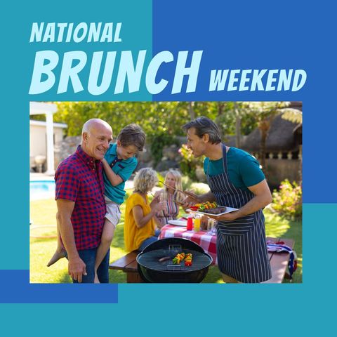 family bbq outdoor gathering on national brunch weekend celebration - Download Free Stock Templates Pikwizard.com