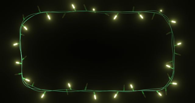 Festive Yellow String Lights on Dark Background - Download Free Stock Images Pikwizard.com