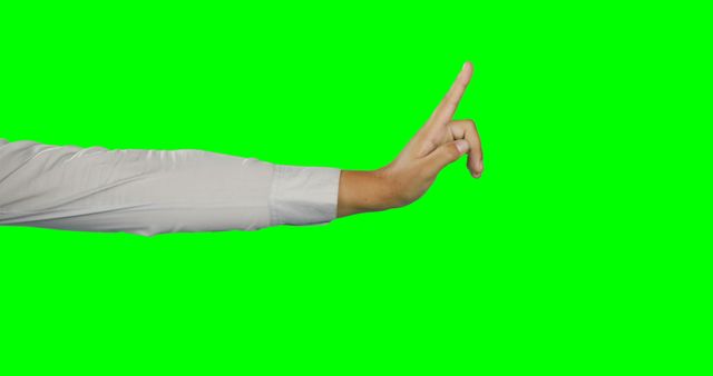 Hand Gesturing Pointing Finger Against Green Background - Download Free Stock Images Pikwizard.com