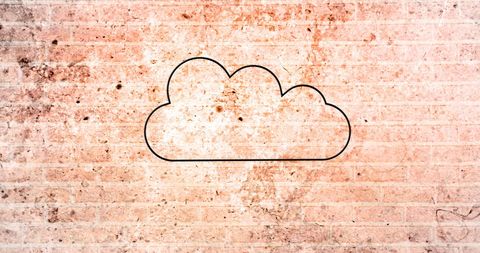 Glowing Neon Cloud Icon on Grungy Brick Wall - Download Free Stock Images Pikwizard.com