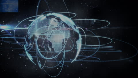 Digital Globe with Technological Connections on Black Background