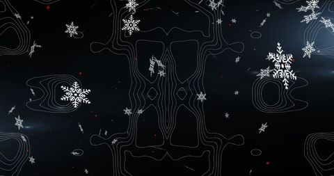 Snowflakes Adorning Geometric Winter Patterns on Black - Download Free Stock Images Pikwizard.com