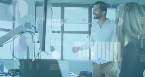 Business Team Exploring Rising Financial Data Trends