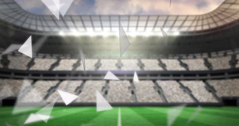 Abstract shapes and lighting in football stadium