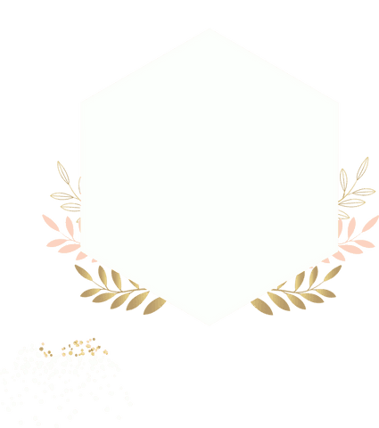 Elegant transparent hexagon frame with leaf motifs