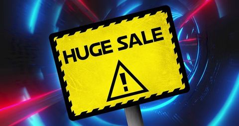 Vibrant tunnel sale advertisement sign icon