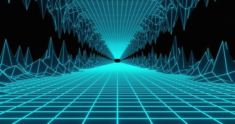 Futuristic Metaverse Tunnel with Neon Grid - Download Free Stock Images Pikwizard.com