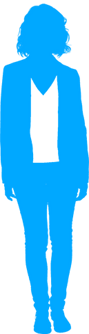 Full length transparent silhouette of businesswoman in suit