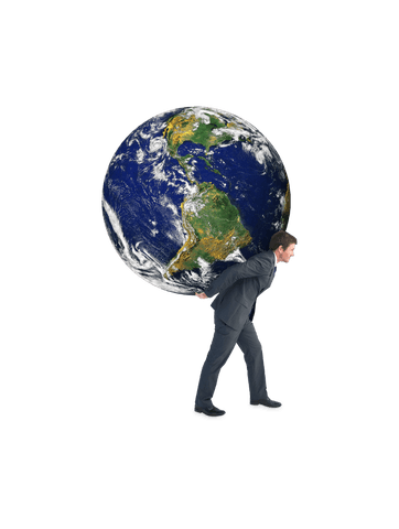 Businessman Carrying Globe on Transparent Background for Global Concepts - Download Free Stock Videos Pikwizard.com