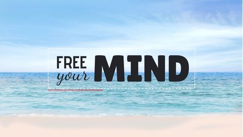 Free Your Mind Text on Peaceful Beach Background - Download Free Stock Templates Pikwizard.com