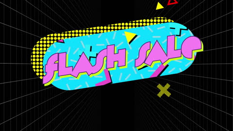 Animated Flash Sale Banner with Retro 80s Design