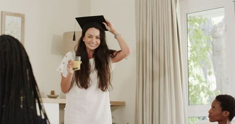 Joyful Graduation Celebration with Friends at Home