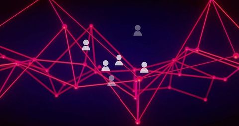 Abstract network connectivity with pink neon nodes