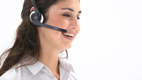 Friendly Customer Service Representative Using Headset