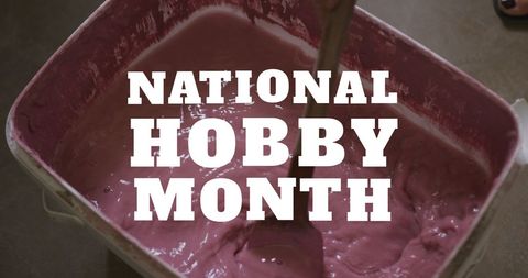 Creative pink mixture celebrating national hobby month