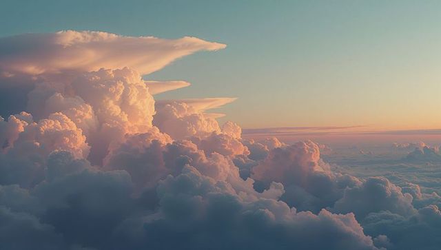 Spectacular Sunset Over Majestic Cumulonimbus Clouds