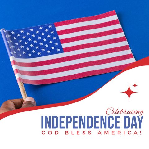 Patriotic celebration with american flag card