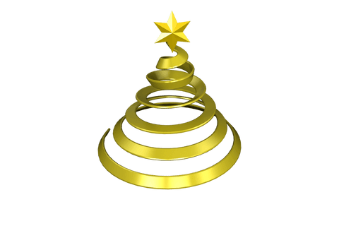 Golden Spiral Christmas Tree Silhouette on Transparent Background - Download Free Stock Videos Pikwizard.com