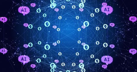 AI Networking and Data Connections in Globular Formation - Download Free Stock Images Pikwizard.com