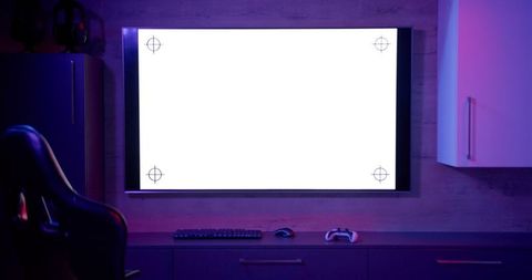 Modern Gaming Setup with Large Screen and Accessories - Download Free Stock Images Pikwizard.com