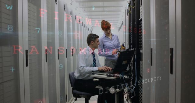 IT Professionals Working in Data Center on Cybersecurity and Firewall Management - Download Free Stock Images Pikwizard.com