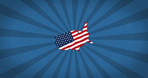 USA Map with American Flag on Modern Blue Background - Download Free Stock Images Pikwizard.com