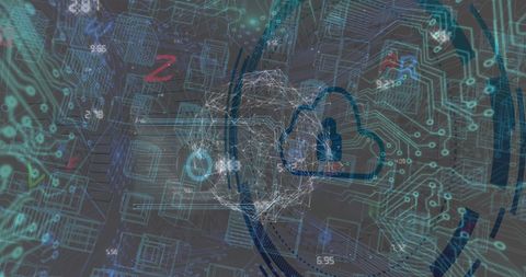 Cybersecurity Concept with Padlock and Digital Data Interface - Download Free Stock Images Pikwizard.com
