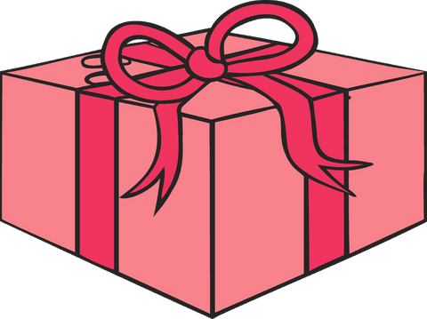 Pink Gift Box with Ribbon on Transparent Background